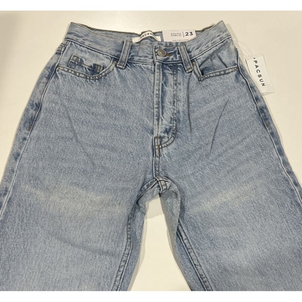 PacSun Eco Light Blue Slit High Waisted Bootcut Jeans Woman's Size 23 New - Picture 6 of 9